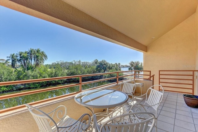 balcony with a water view