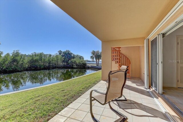 balcony with a water view