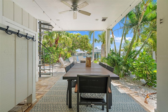 view of patio / terrace with ceiling fan