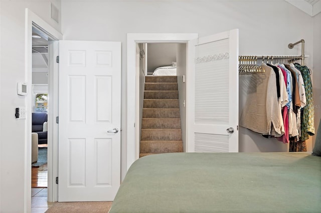 interior space featuring a closet and tile patterned floors