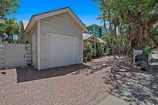 view of garage