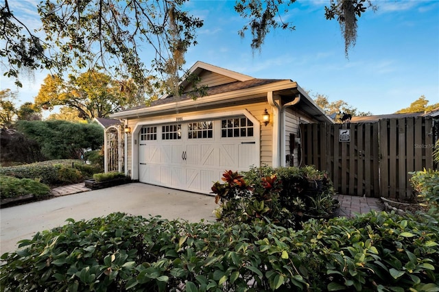 view of garage