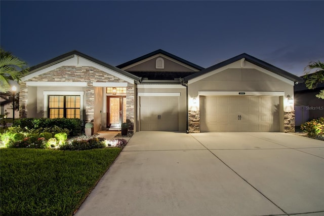 view of front of property featuring a garage