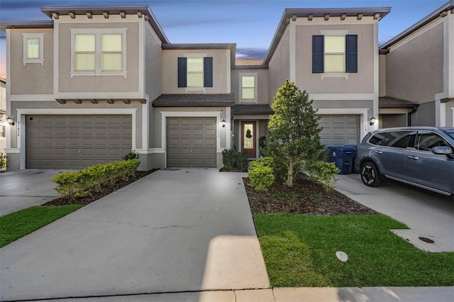 view of property with a garage