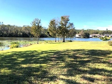 view of yard featuring a water view