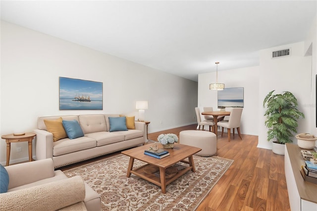 living room featuring hardwood / wood-style floors