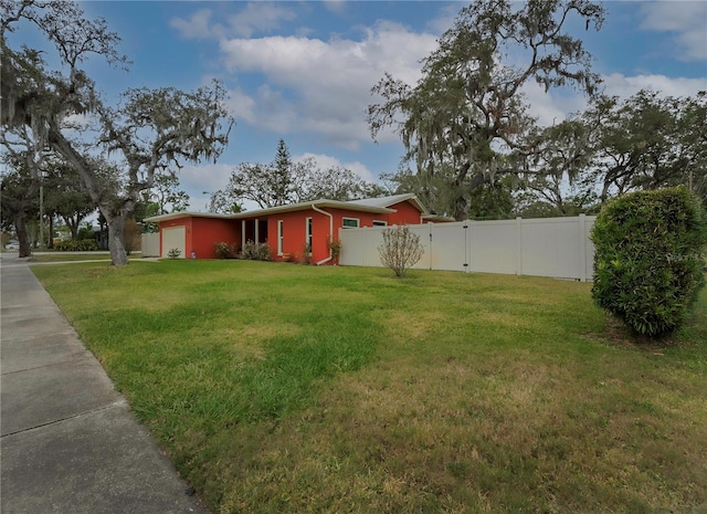 exterior space with a garage