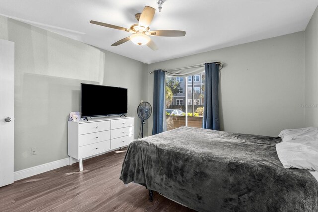 10265 Gandy Blvd N Unit 905, Saint Petersburg, FL 33702 - bedroom with wood finished floors, baseboards, and ceiling fan