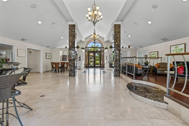 10265 Gandy Blvd N Unit 905, Saint Petersburg, FL 33702 - community lobby with beamed ceiling and high vaulted ceiling