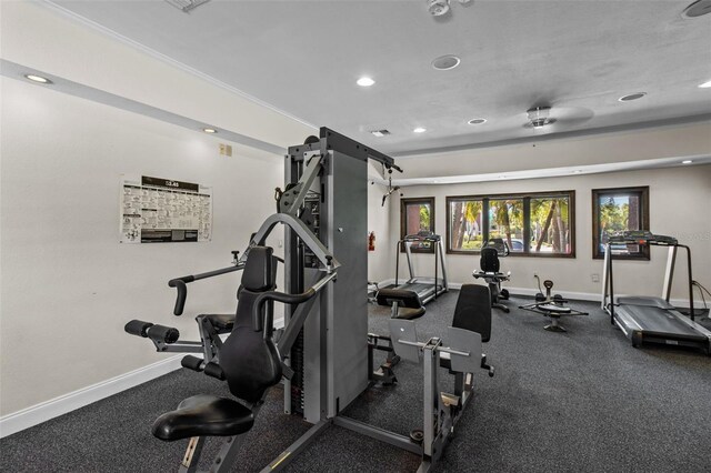 10265 Gandy Blvd N Unit 905, Saint Petersburg, FL 33702 - workout area featuring recessed lighting, baseboards, and plenty of natural light