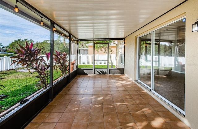 view of unfurnished sunroom