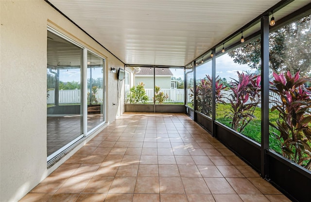 view of unfurnished sunroom