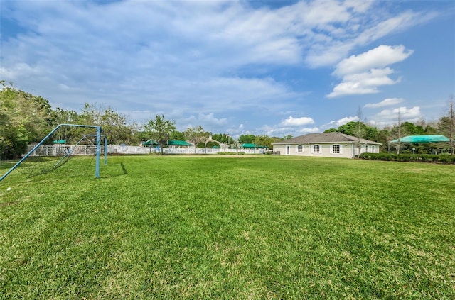 view of yard featuring a playground