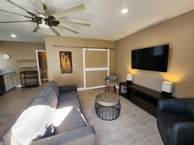 living room featuring light hardwood / wood-style floors