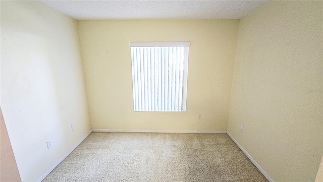 unfurnished room with carpet floors and a textured ceiling