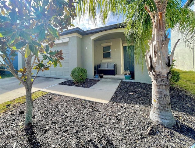 entrance to property with a garage