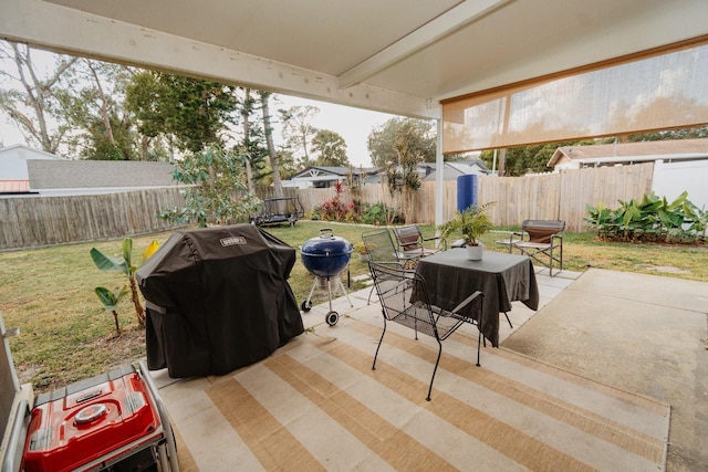 view of patio / terrace featuring a grill