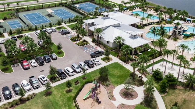 7506 Parkshore Dr, Apollo Beach, FL 33572 - drone / aerial view of a pool