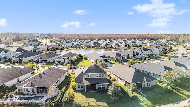 bird's eye view with a residential view