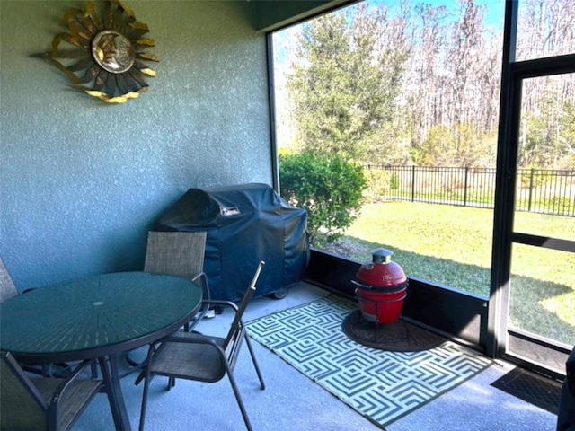 view of sunroom