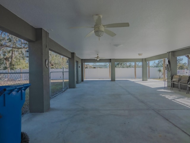 view of patio with ceiling fan