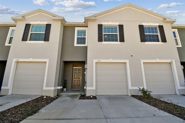 view of property featuring a garage