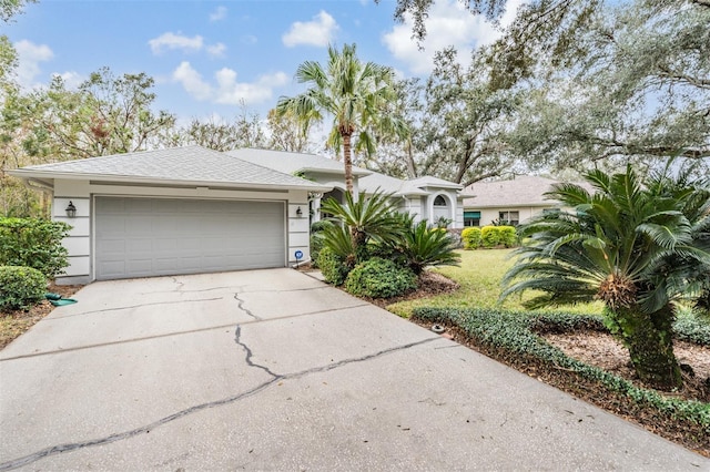 ranch-style home with a garage