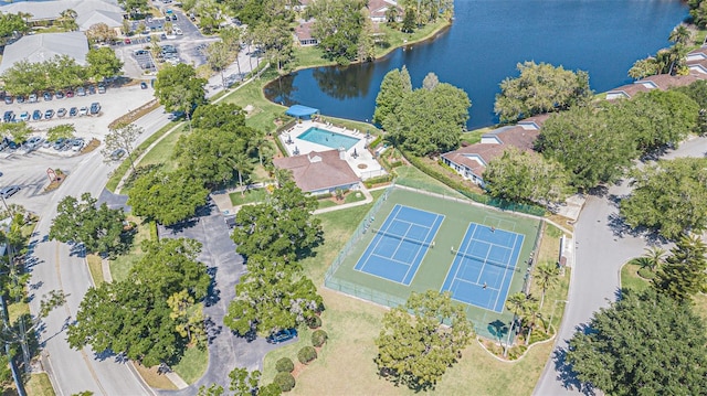 21550 Clubside Loop, Lutz, FL 33549 - aerial view of property and surrounding area featuring a nearby body of water and a pool area