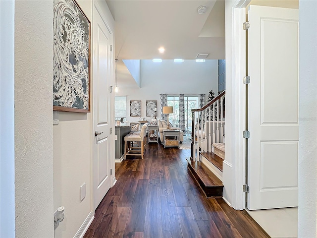 interior space featuring dark hardwood / wood-style floors