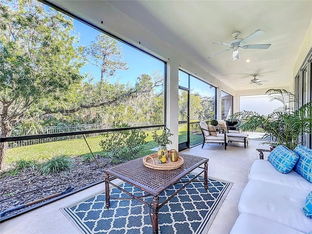 view of sunroom