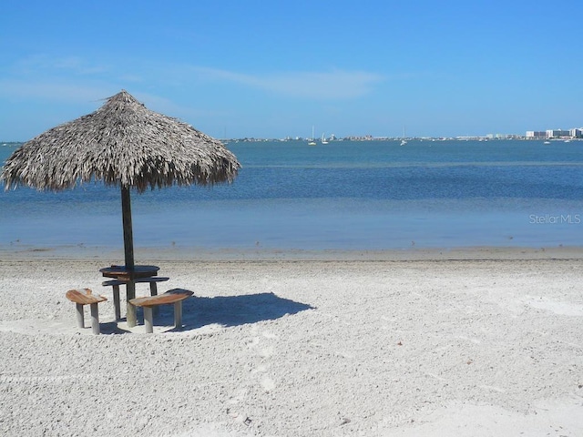 property view of water with a view of the beach