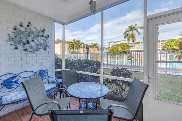 view of sunroom