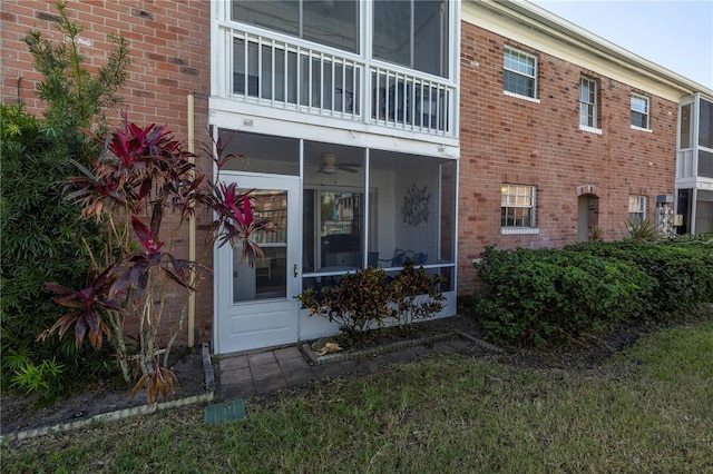 exterior space with a balcony