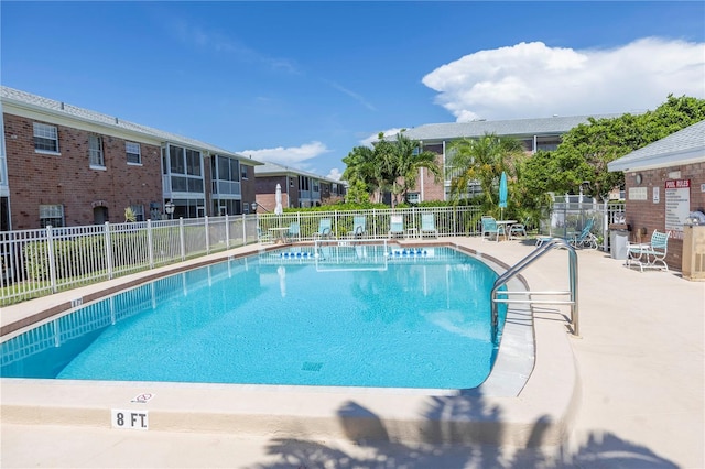 view of pool featuring a patio area