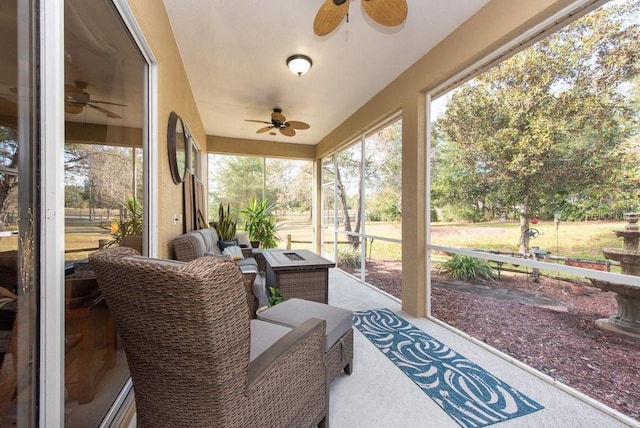 view of sunroom