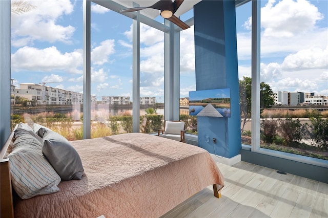 bedroom featuring light hardwood / wood-style flooring