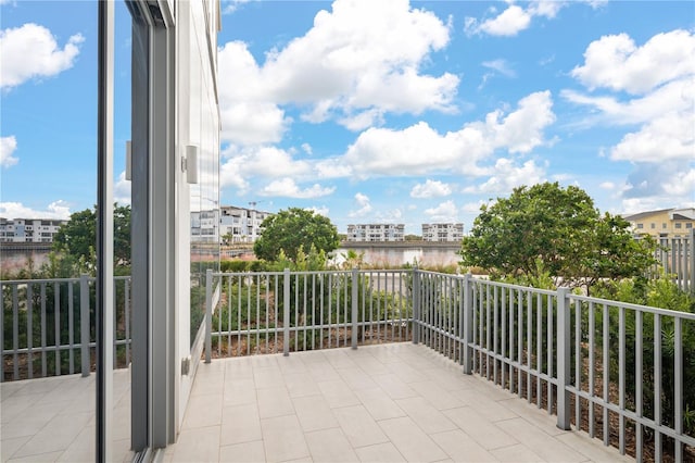 balcony with a patio area