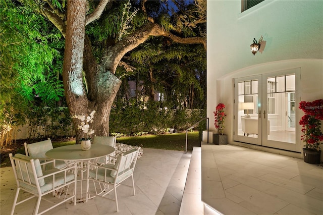 view of patio with french doors