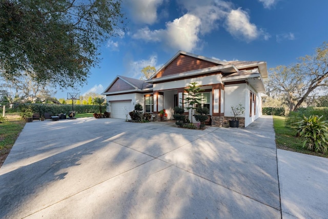 view of side of property featuring a garage