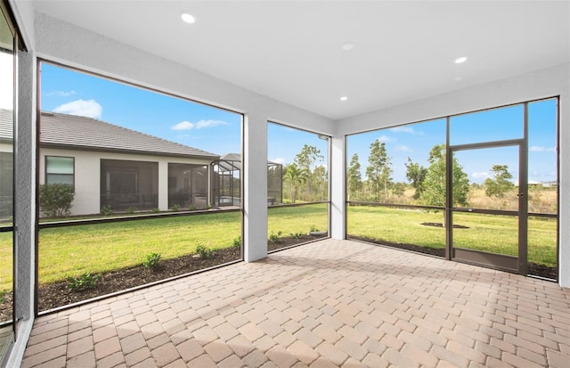 view of unfurnished sunroom