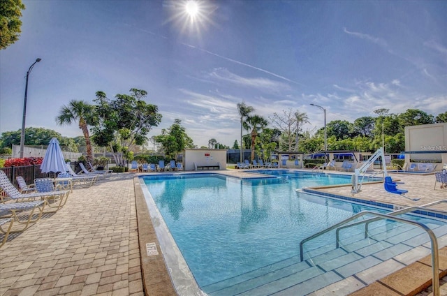 view of pool with a patio area