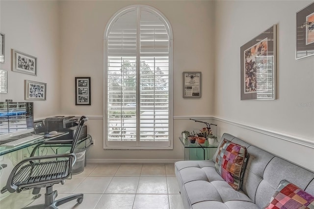 office featuring light tile patterned floors