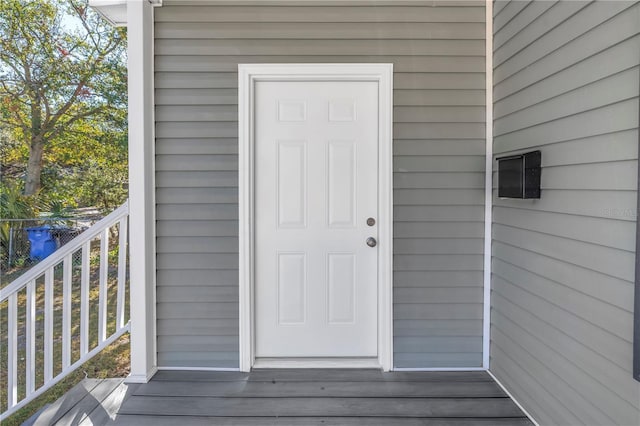 view of doorway to property