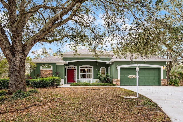 ranch-style house with a garage