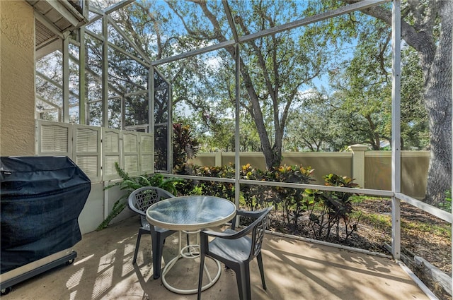 view of sunroom