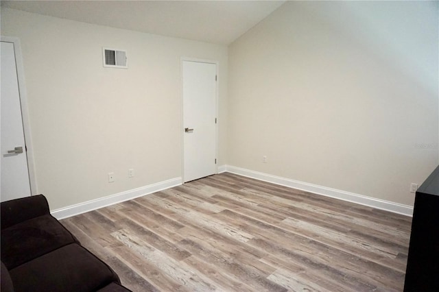 interior space with light hardwood / wood-style flooring