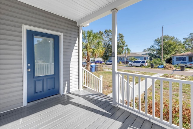 wooden deck with a porch