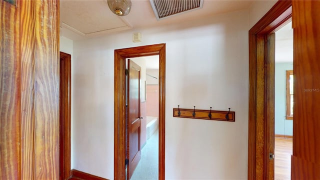 1149 Sedeeva St, Clearwater, FL 33755 - hallway featuring baseboards and visible vents