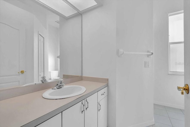 bathroom featuring vanity and tile patterned floors