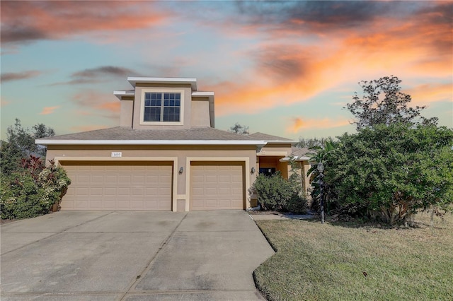 view of front of house with a garage